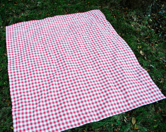 Traditional Gingham Picnic Throw- Red