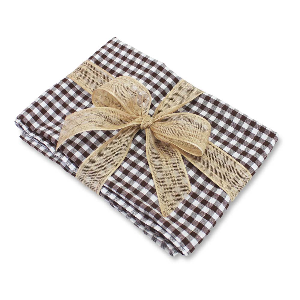Traditional Gingham Picnic Throw- Brown