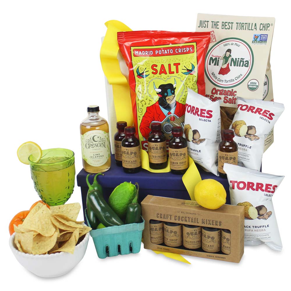 Craft Cocktail Sips and Chips Basket