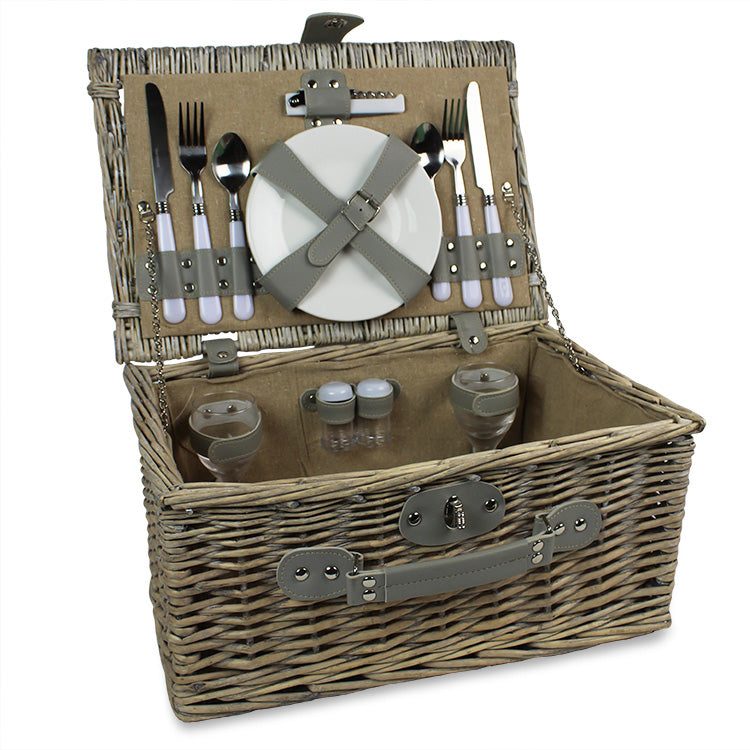 Willow Picnic Basket Fitted for Two