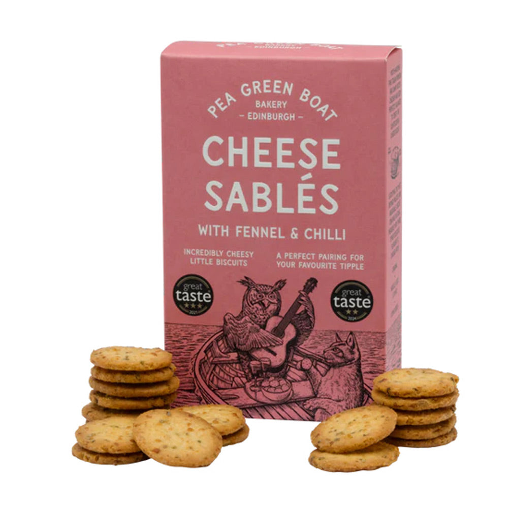 Pea Green Boat Cheese Sables Fennel & Chilli