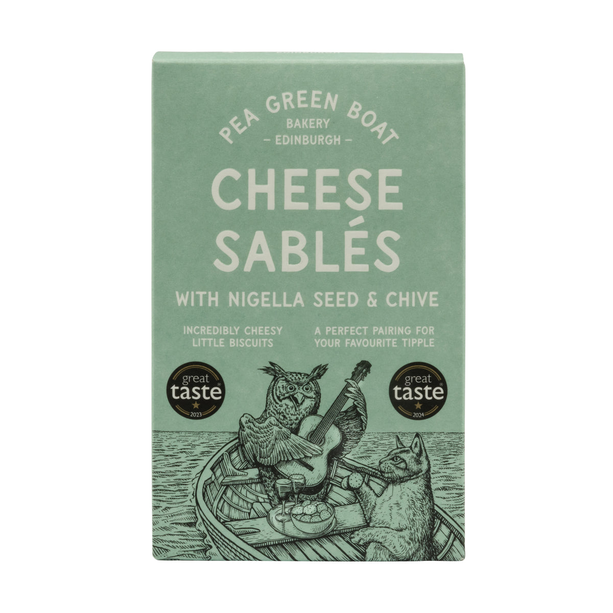 Pea Green Boat Cheese Sables Nigella Seed & Chive