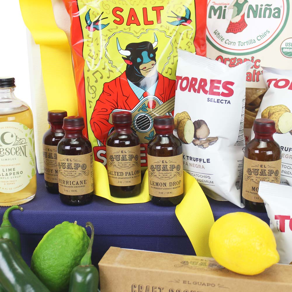 Craft Cocktail Sips and Chips Basket