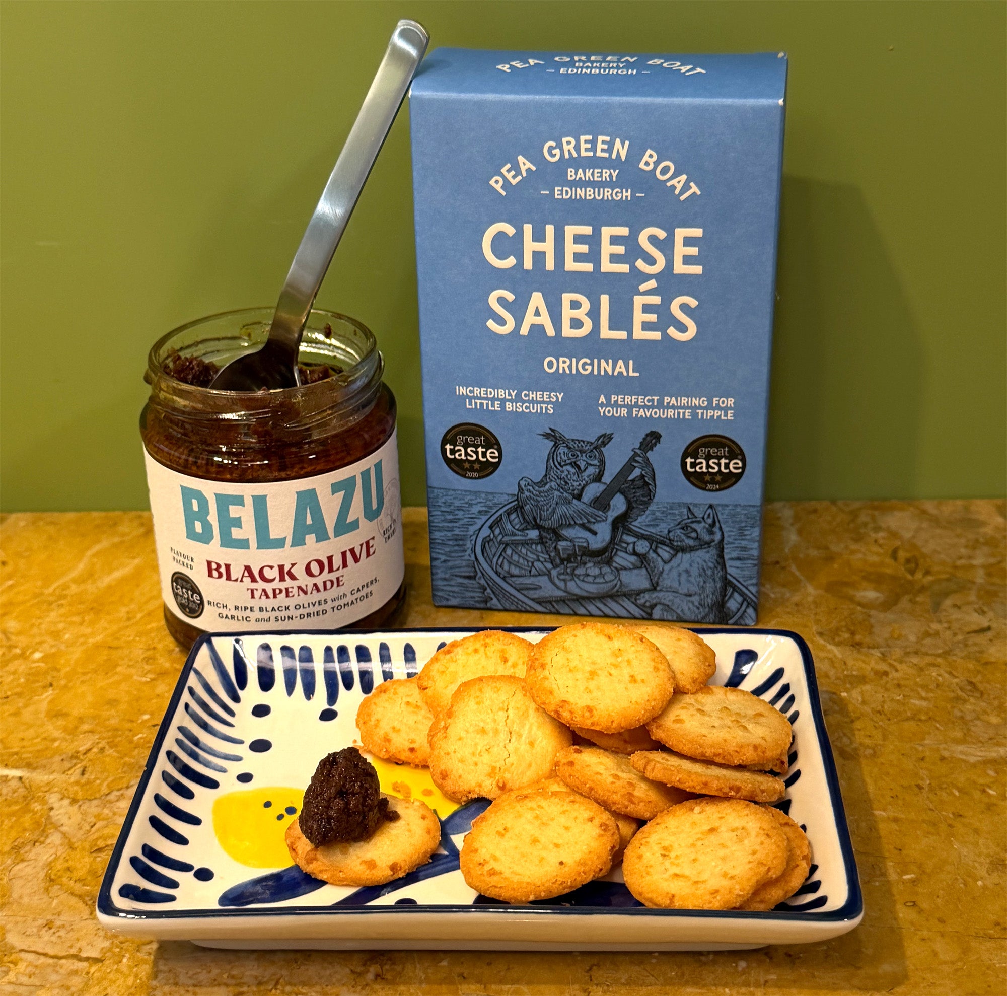 Mediterranean Lemon Serving Gift Set with Olive Tapenade & Cheese