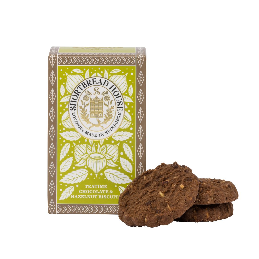 Shortbread House Sweet Biscuits with Chocolate & Hazelnut Tea Time Box 140g