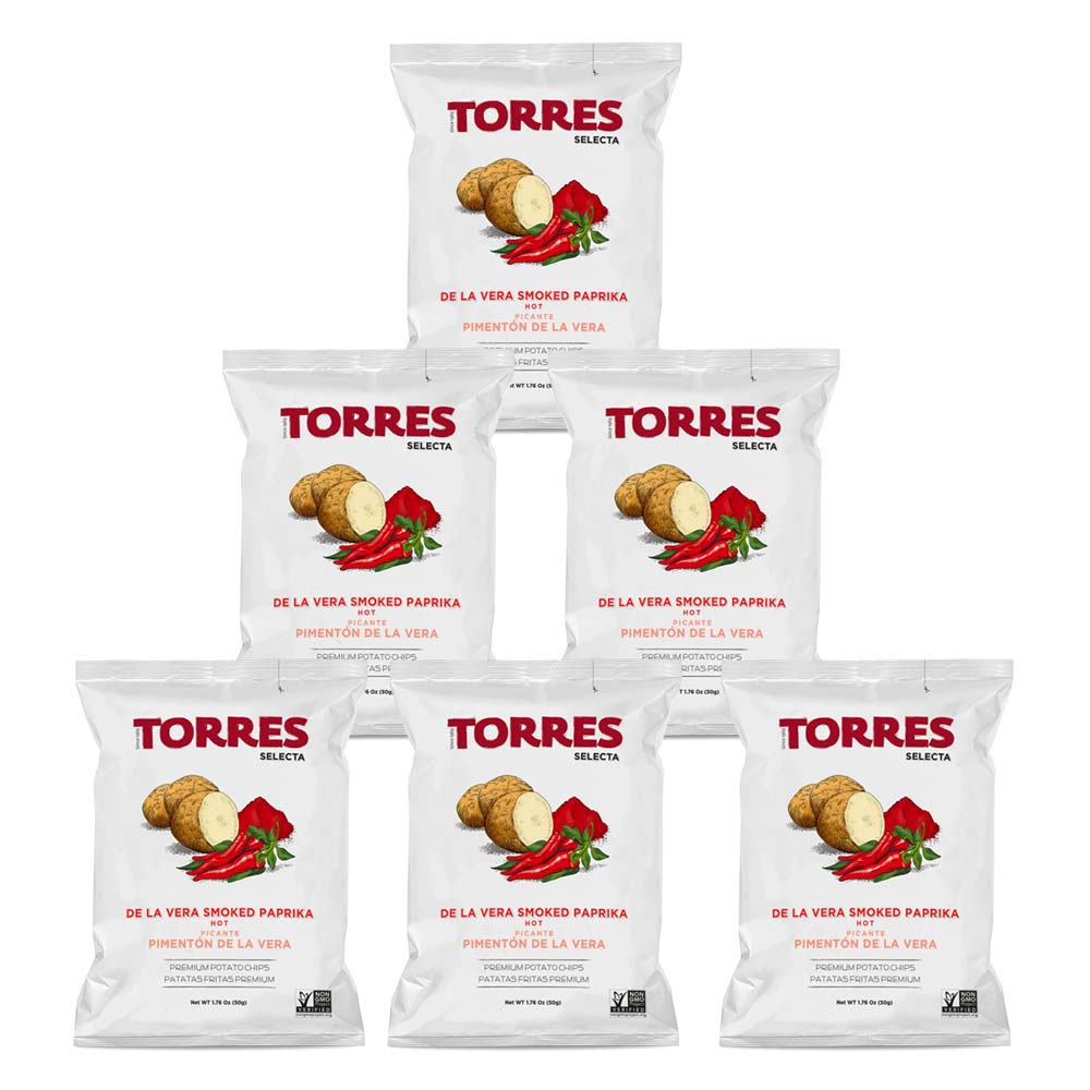Torres De La Vera Hot Smoked Paprika Chips 50g (6-Pack)