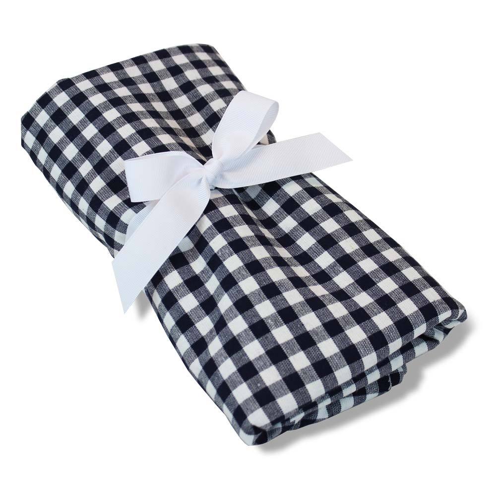 Traditional Gingham Picnic Throw- Navy