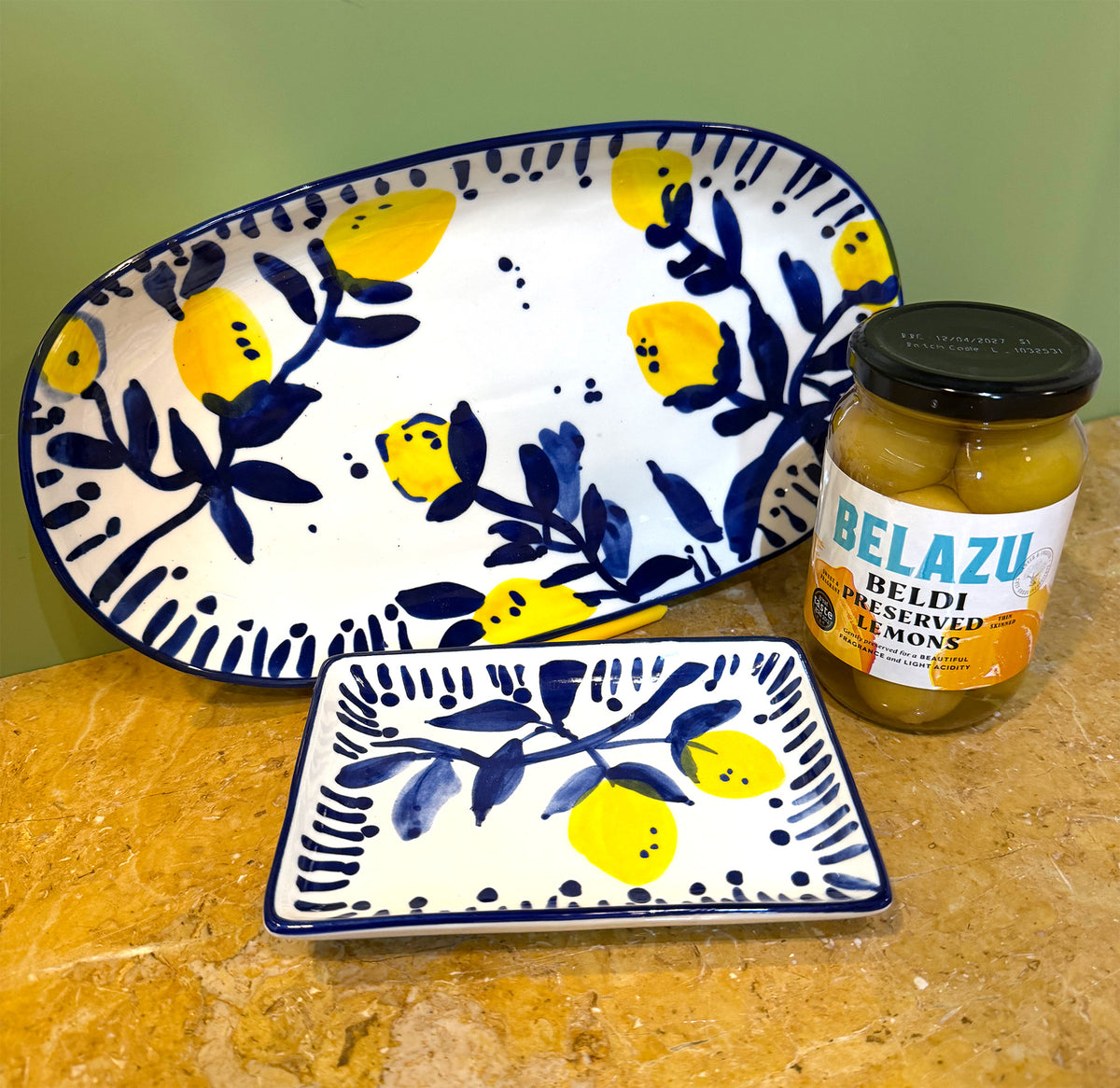 Mediterranean Lemon Serving Gift Set with Olive Tapenade & Cheese Sablés
